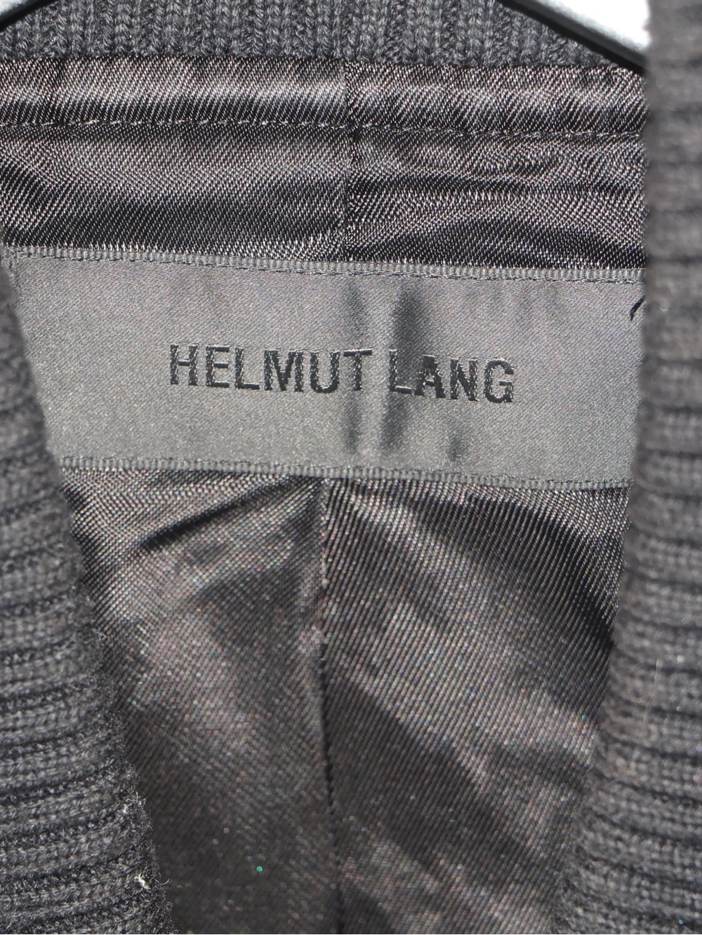 Helmut Lang Men's Gray Logo Varsity Bomber Jacket - Picture 8 of 11